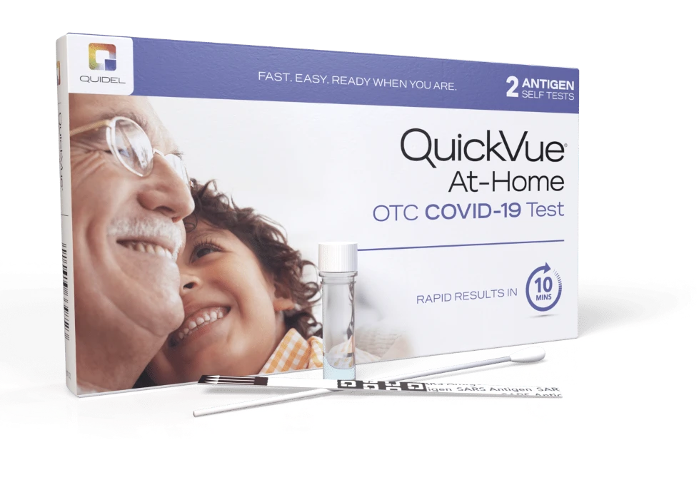 QuickVue At-Home OTC COVID-19 Test in box