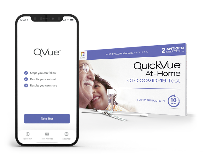 QVue App with QuickVue At-Home OTC COVID-19 Test Kit