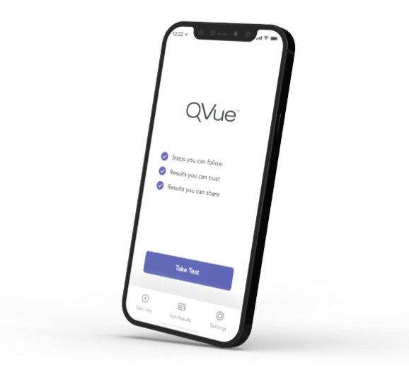 QVue app on smartphone